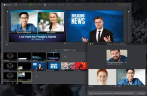 Telestream Wirecast interface for professional live video production