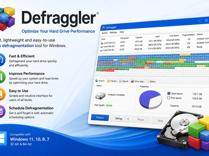 Defraggler disk defragmentation software optimizing hard drive performance on Windows