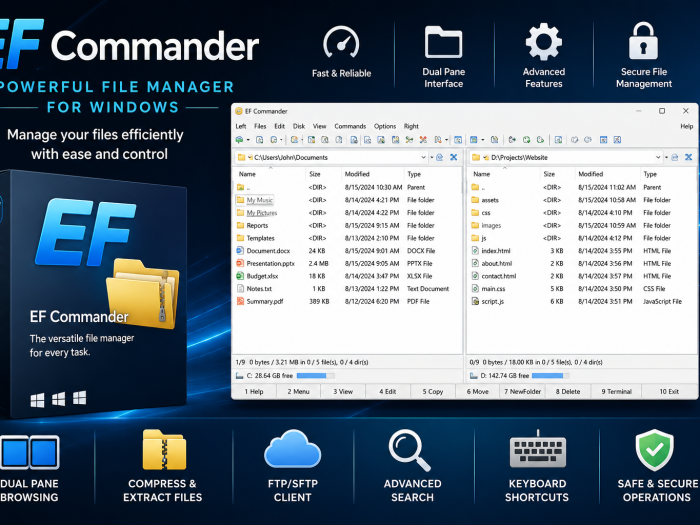 EF Commander powerful dual-pane file manager for Windows