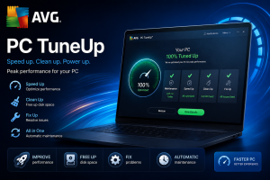 AVG PC TuneUp software dashboard for PC performance optimization