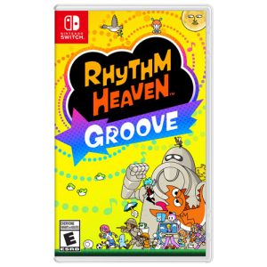 Rhythm Heaven Groove gameplay featuring colorful rhythm mini-games.