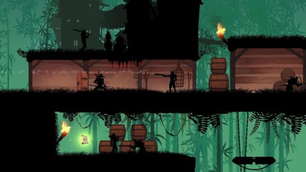 Shadow Samurai Revenge warrior battling enemies in an atmospheric stage